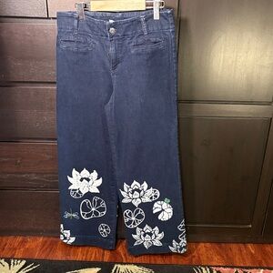 Up cycled hand painted jeans